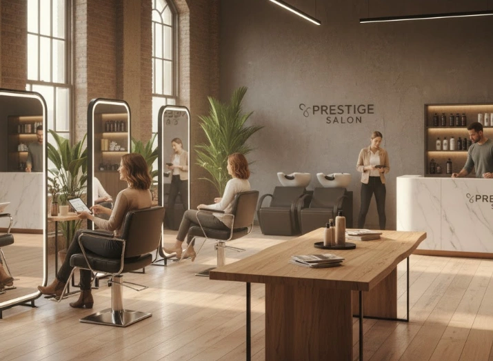 Prestigious spa room rental in Calgary with styling stations