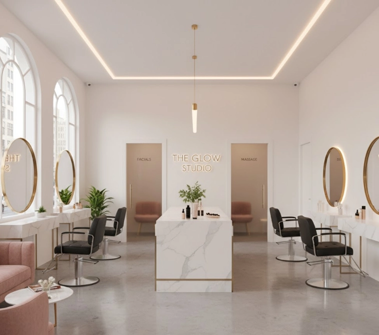 Modern beauty salon for rent